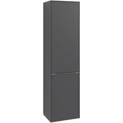 Villeroy & Boch Subway 3.0 Hochschrank, Graphite, 450x1710x346mm, 1 Tür, 1 Wäscheklappe mit Korb, SoftClosing, Wandmontage
