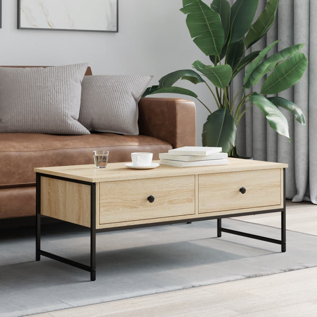Borough Wharf Hubler Coffee Table with Storage Sonoma Oak