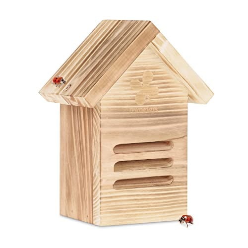 Relaxdays Insectenhotel voor lieveheersbeestjes, Hout, Bruin/Natuur