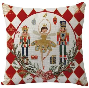 Uplift Treasures Merry Christmas Linen Pillow Cover With Deer And Tree Design 10