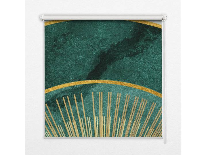 Tulup Innenrollo - Fensterrollo - Rollo - 100x140 cm - Halbkreis in einem Halbkreis, Grün, Kunststoff, Rechteckig, 100x140x0.5 cm, Heimtextilien, Vorhänge, Rollos
