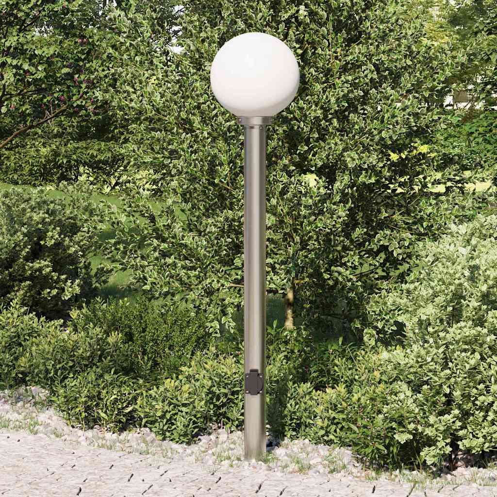 vidaXL Borne lumineuse avec sortie 120 cm en acier inoxydable IP44
