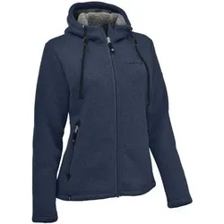 MAUL Damen Chieming Strickfeecejacke+Kapuze, Größe 38 in Blau 73