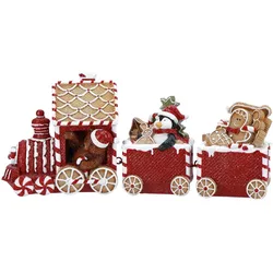 Gingerbread Weihnachtszug LED rot