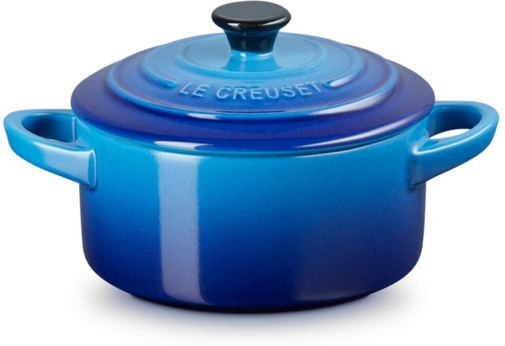 Auflaufform LE CREUSET "Mini Cocette", blau (azur), Steinzeug, Auflaufformen, Auflaufform azur Einheitsgröße