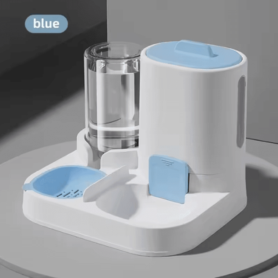 Inspire Curations FlowFeast Automatic Pet Feeder And Water Dispenser Combo blue