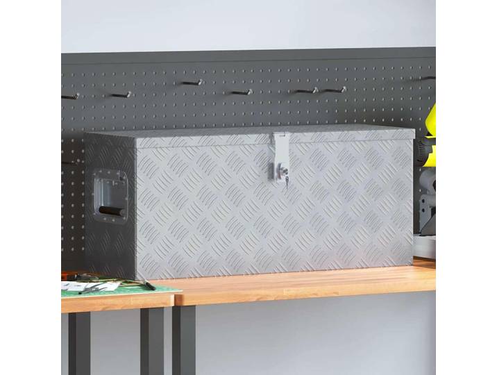 vidaXL Caisse en aluminium 76\,5×26\,5×33 cm argenté
