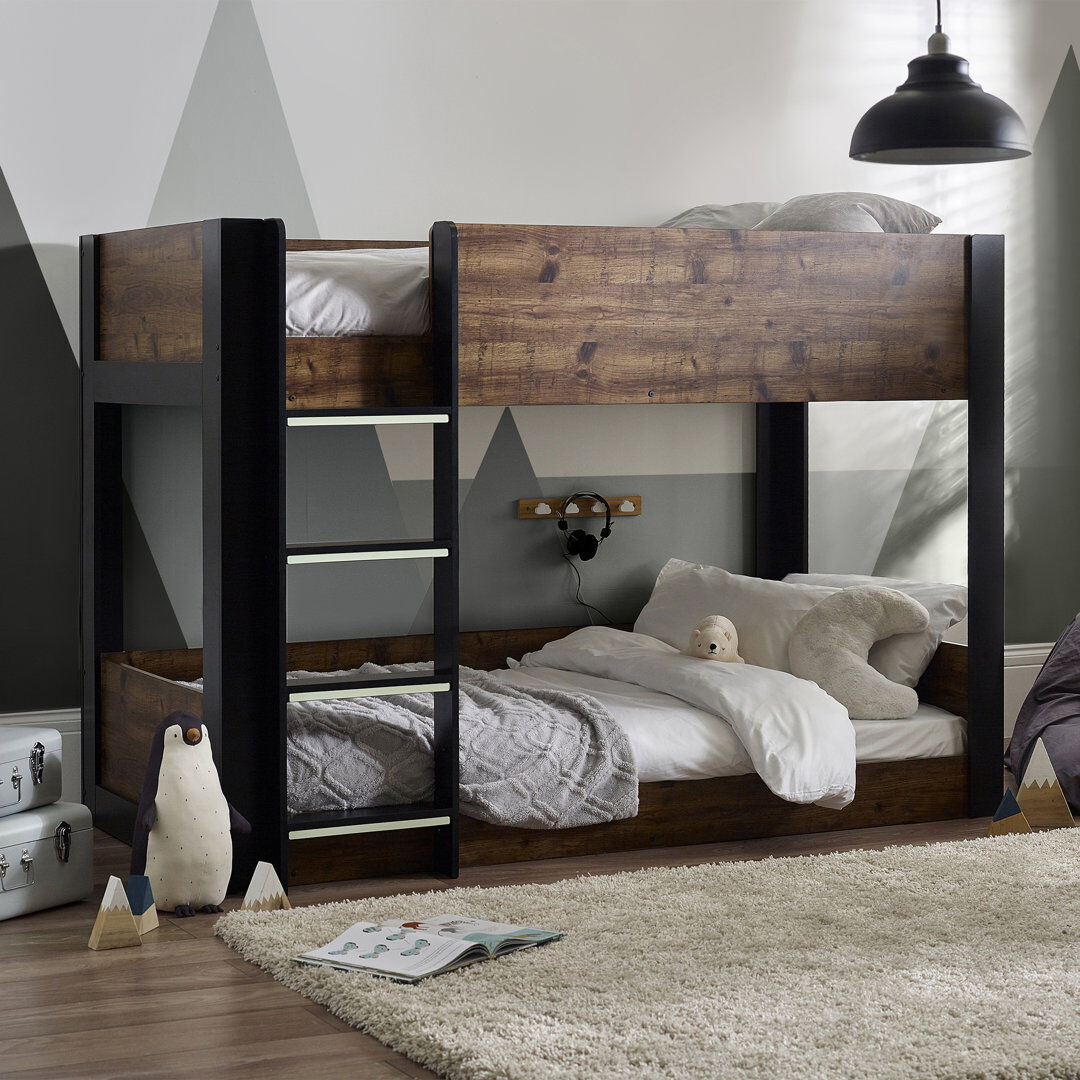 Harriet Bee Ryder Russell Single (3') Bunk Bed Rustic/Black