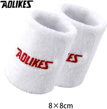 Inspire Picks AOLIKES Sports Wrist Sweatband Absorbent Terry Cloth Wristband For Tennis, Volleyball, Gym & Fitness (8cm 11cm) 8cm whit