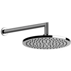 Gessi Emporio Antikalk-Kopfbrause rund mit Gelenk und Wandarm, 1/2 Anschluss Bei 3 bar Druck ca 15 l/min, 47284031, Farbe: Chrom