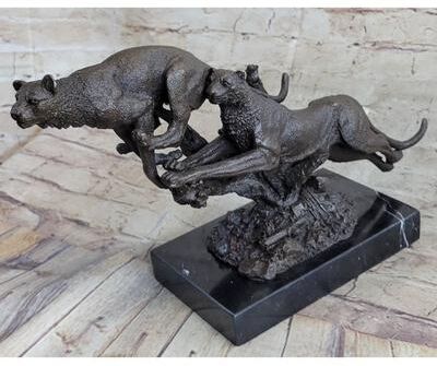 Bronzhaus Henry Moore Cougar Jaguar Puma Wild Life Bronze Sculpture Statue Figurine Figure