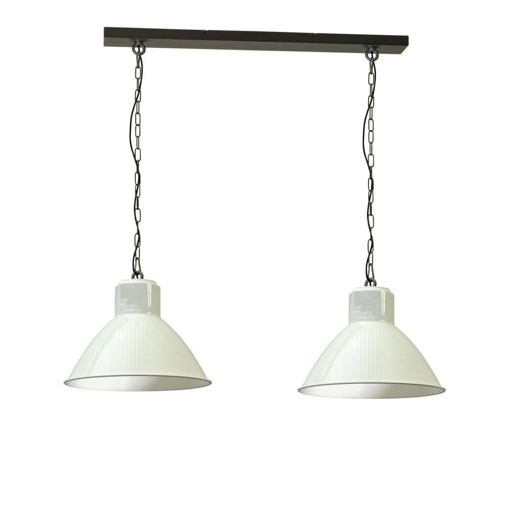 Masterlight Retro Industria Witte Industriële Hanglamp voor de Eetkamer