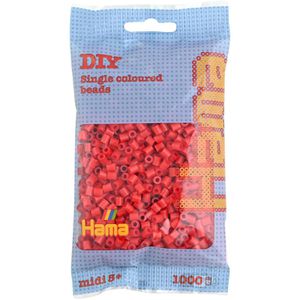 Hama-Perlen Bügelperlen 207-05, Ø 5 mm, rot, 1.000 Stück