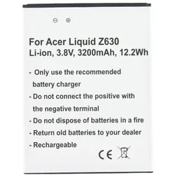 AccuCell Akku Acer Liquid Z630, BAT-T11, KT.0010S.018, Smartphone Akku