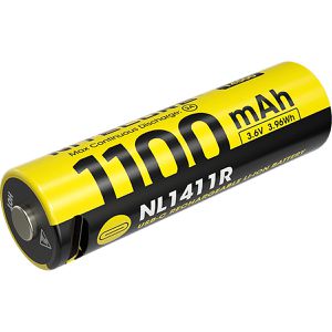 Nitecore Akku NL1411R, 3,6 V, 1100 mAh, 14500, Li-Ion, mit USB-C Ladeanschluss, 1 Stück