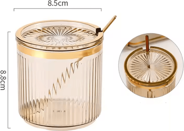 Inspire Curations Seasoning Jar With Spoon For Convenient Spice & Condiment Storage amber