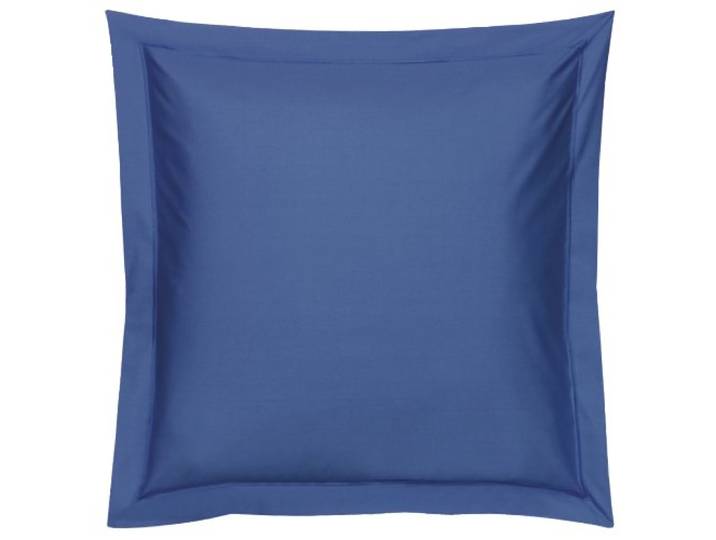 Blanc des Vosges Uni Percale Taie Coton Bleu Royal 65 x 65 cm