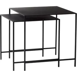 Hübsch Kaffeetische schwarz Metall 2 St.