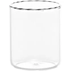 Zafferano Set mit 6 mundgeblasenen Borosilikatglas-Bechern, elegantes Schwarz-Weiß-Design für Getränke, Cocktails und Desserts, 6-teilig