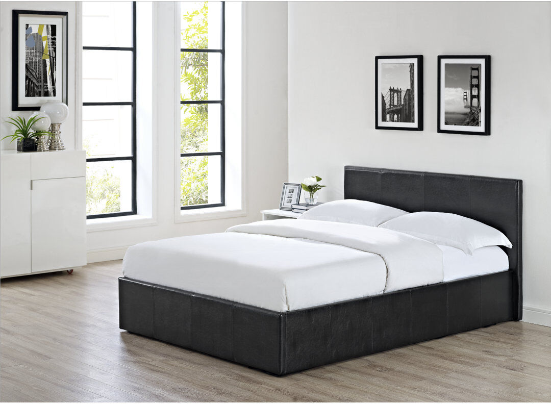 Hykkon Lolita Upholstered Ottoman Bed Black Single (3')