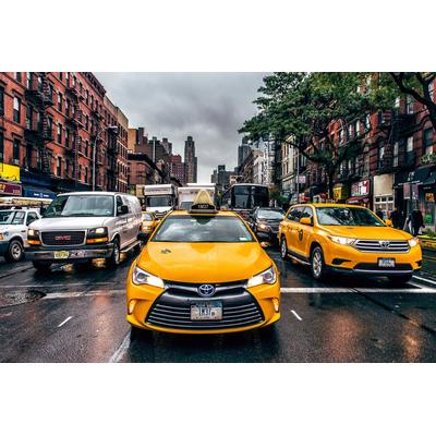 Fototapete PAPERMOON "New Yorker Taxis", bunt, B:4m L:2,6m, Vlies, Tapeten