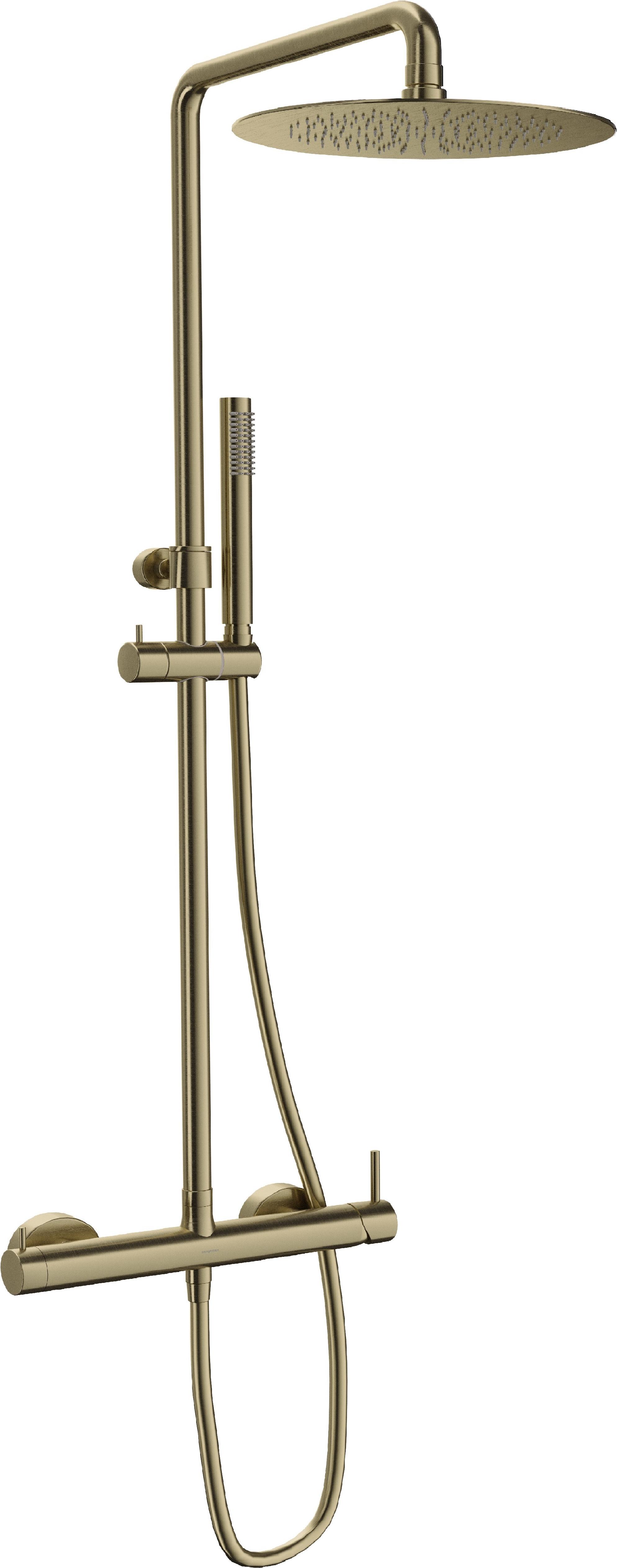 SANYCCES LOOP Einhebel-Rain Duschsystem 25 cm, gold gebürstet