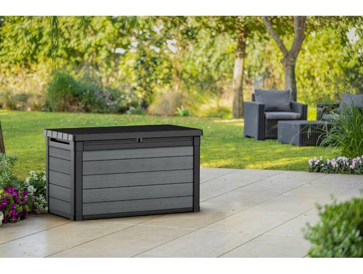 Ajax - Coffre Extérieur\, 123x62x71h cm Noir Anthracite\, Imperméable