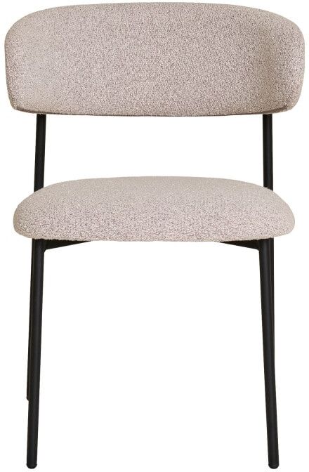 House Nordic Lot de 2 chaises en tissu bouclette et métal - beige Beige 55x80x59cm