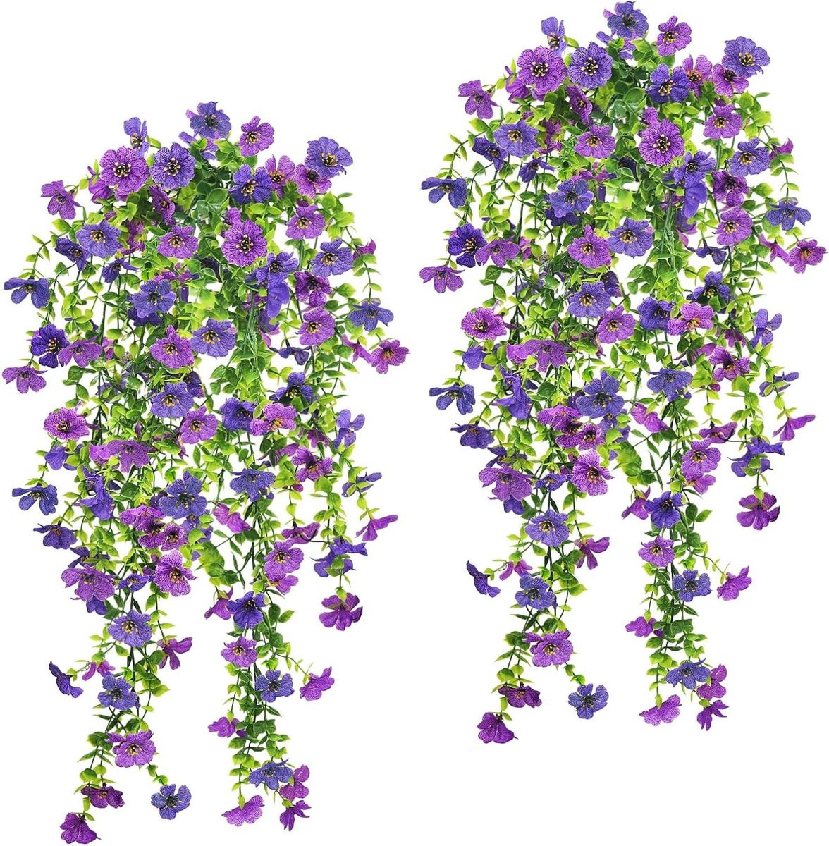 UV-bestendige kunsthangplant met zijden bloemen voor buiten decoratie - Paars Lilarood - 75 cm