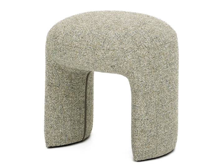 Polsterhocker 45 x 47 x 45cm Grün/Beige Webstoff Hevi: Beige-Grün