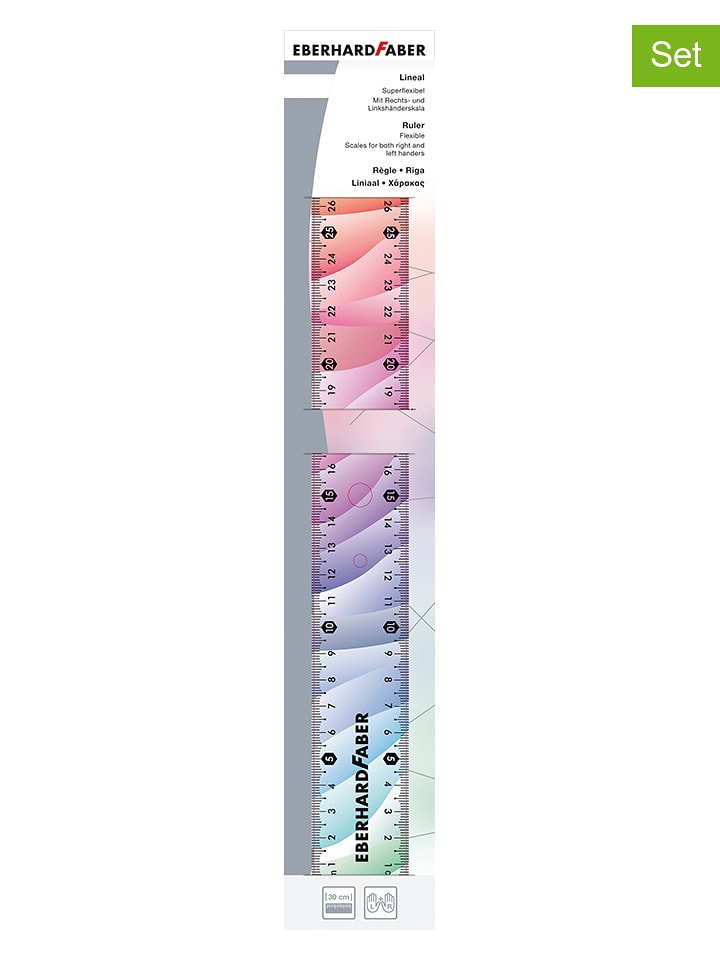 Faber-Castell 5er-Set: Lineale "Rainbow" - (L)30 cm - onesize
