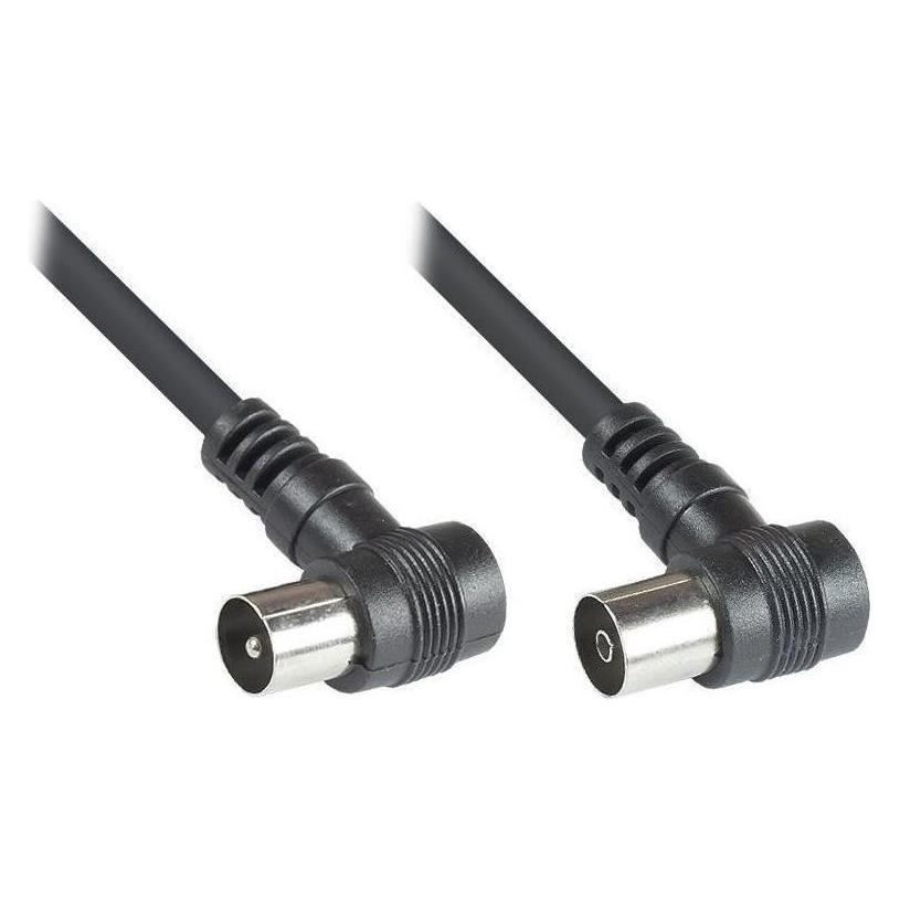 Varia Antennenkabel gewinkelt Koax Stecker an Buchse doppelt geschirmt (Antennenkabel) (426550)