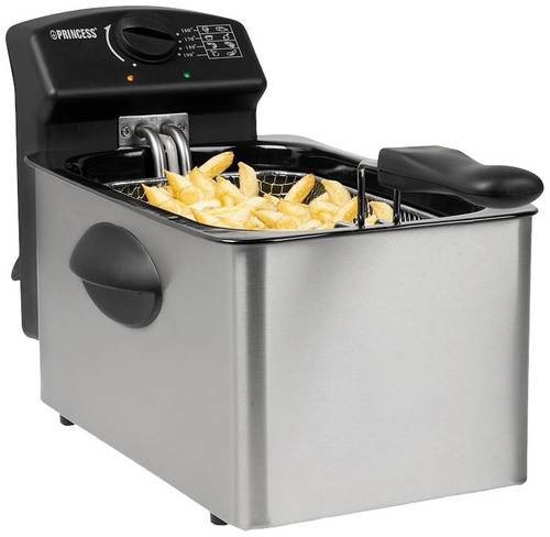 Princess 01.182642.01.001 Fritteuse 4l 2000W Kontrollleuchte, Antihaftbeschichtung, Überhitzungsschutz Schwarz