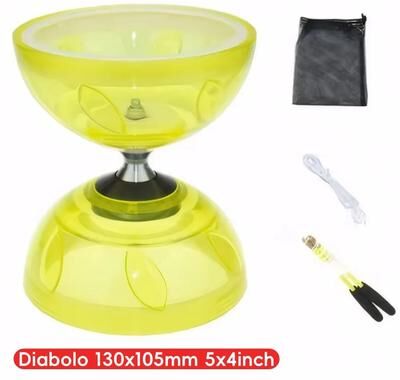 Uplift Picks Triple Bearing Chinese Yoyo Diabolo Set For Kids And Adults yellow Small