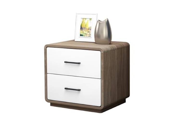 xiuling4568 Nachttisch Multifunktionale Nachttische 2 weiße Schubladen Holz Beistelltische for Schlafzimmer, Wohnzimmer, L45xB40xH43 cm(Brown)