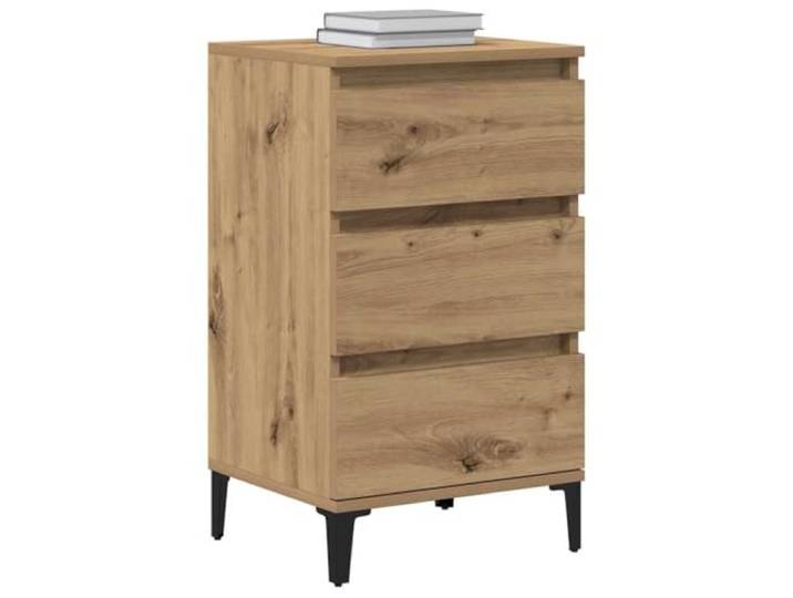 KTHLBRH Nachttisch Eiche 45 x 35 x 44 cm Modernes Design, robuste Struktur, handwerkliche Verarbeitung, ideal für Schlafzimmer