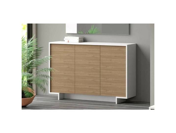 Buffet Arius 134x35xh87 cm Blanc Chêne