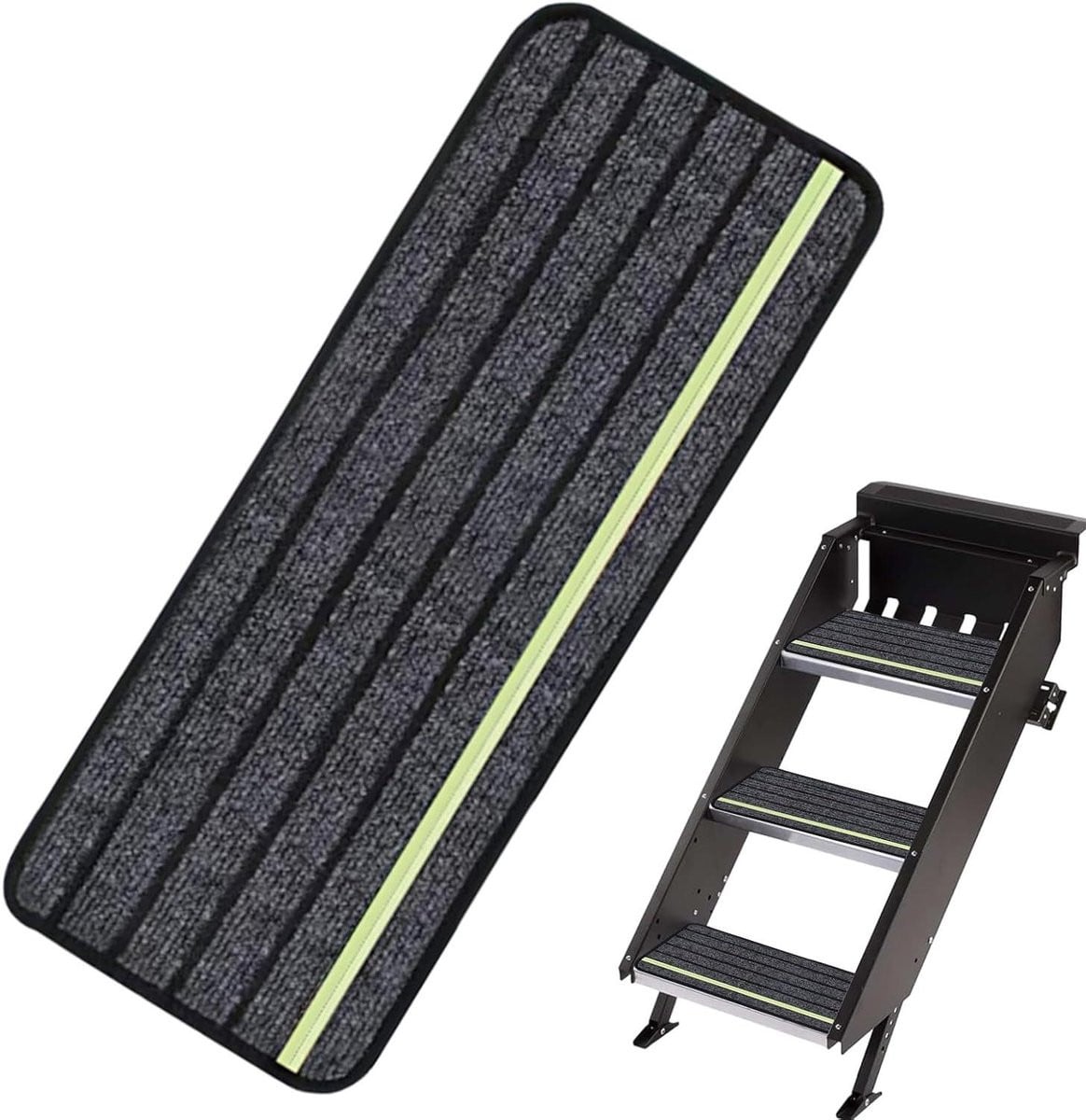 Zelfklevende antislip trapmat voor campers, meerkleurig, 19 x 49 cm