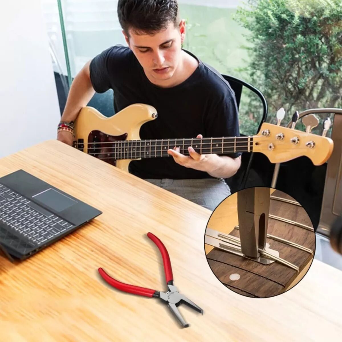 INF 6-Zoll Gitarre Bunddraht Zange (3-teiliges Gitarrenwerkzeugset)