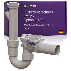 Kessel Rückstaudoppelverschluss Staufix 73052 DN 50, mit Geruchsverschluss und Waschmaschinena.