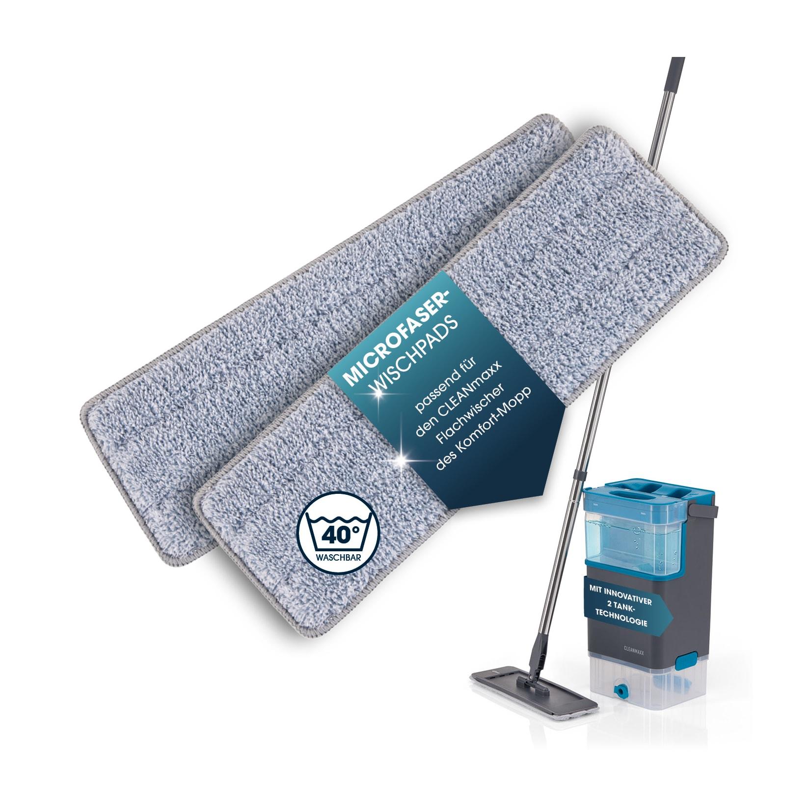 CLEANmaxx Ersatz-Wischtuch 31x10cm grau 2er-Set für Komfort-Mopp