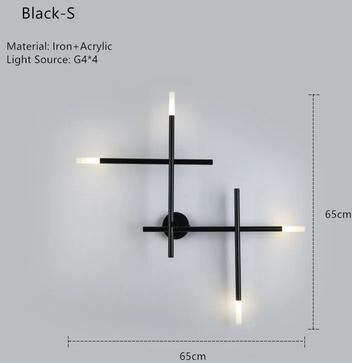 Uplift Picks Modern Minimalist LED Wall Sconce Cross Design Decorative Wall Lamp black S warm Light