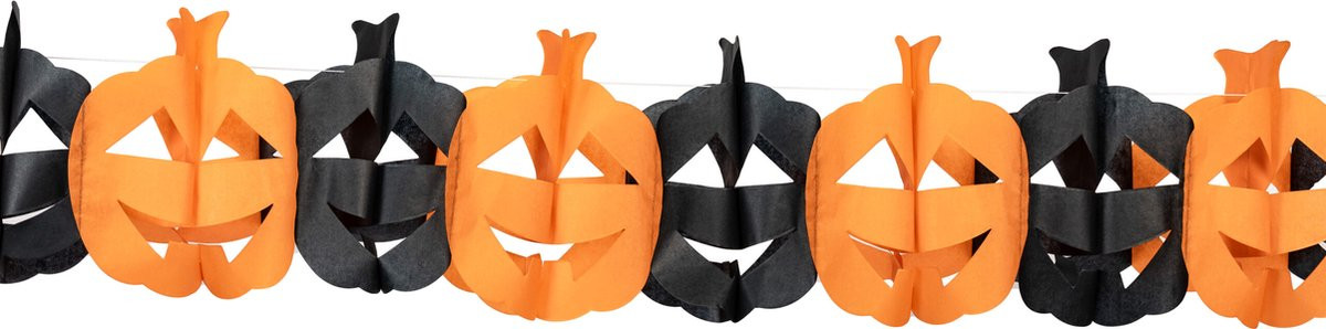 Globos Halloween Slinger Pompoen Oranje/Zwart