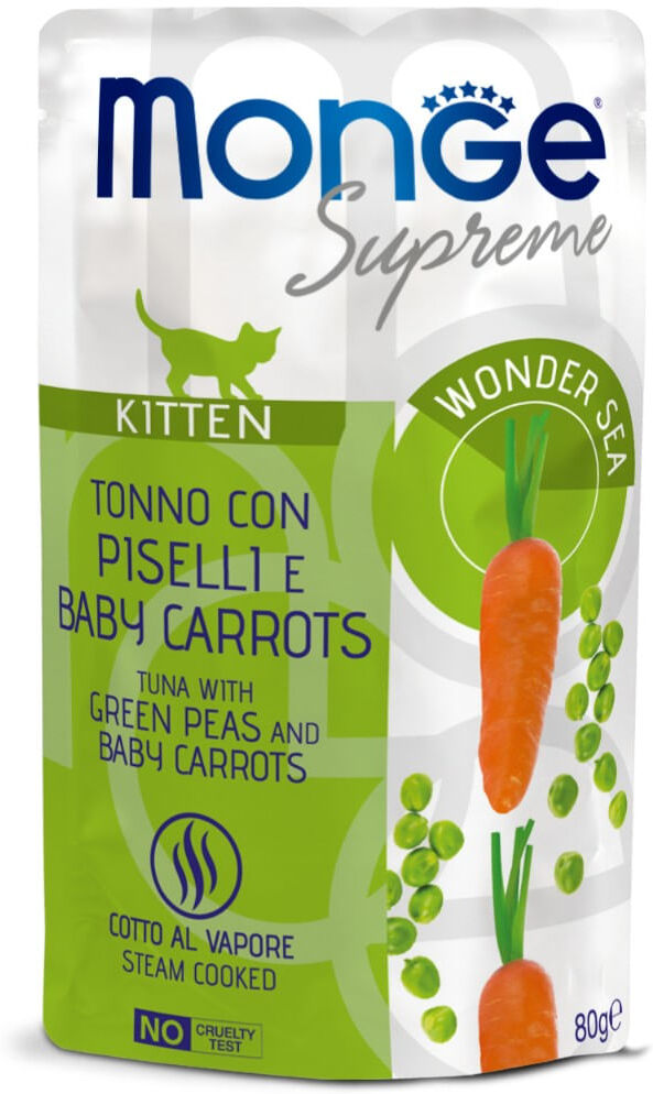 Monge Supreme Kitten Busta Multipack 24x80G TONNO CON PISELLI