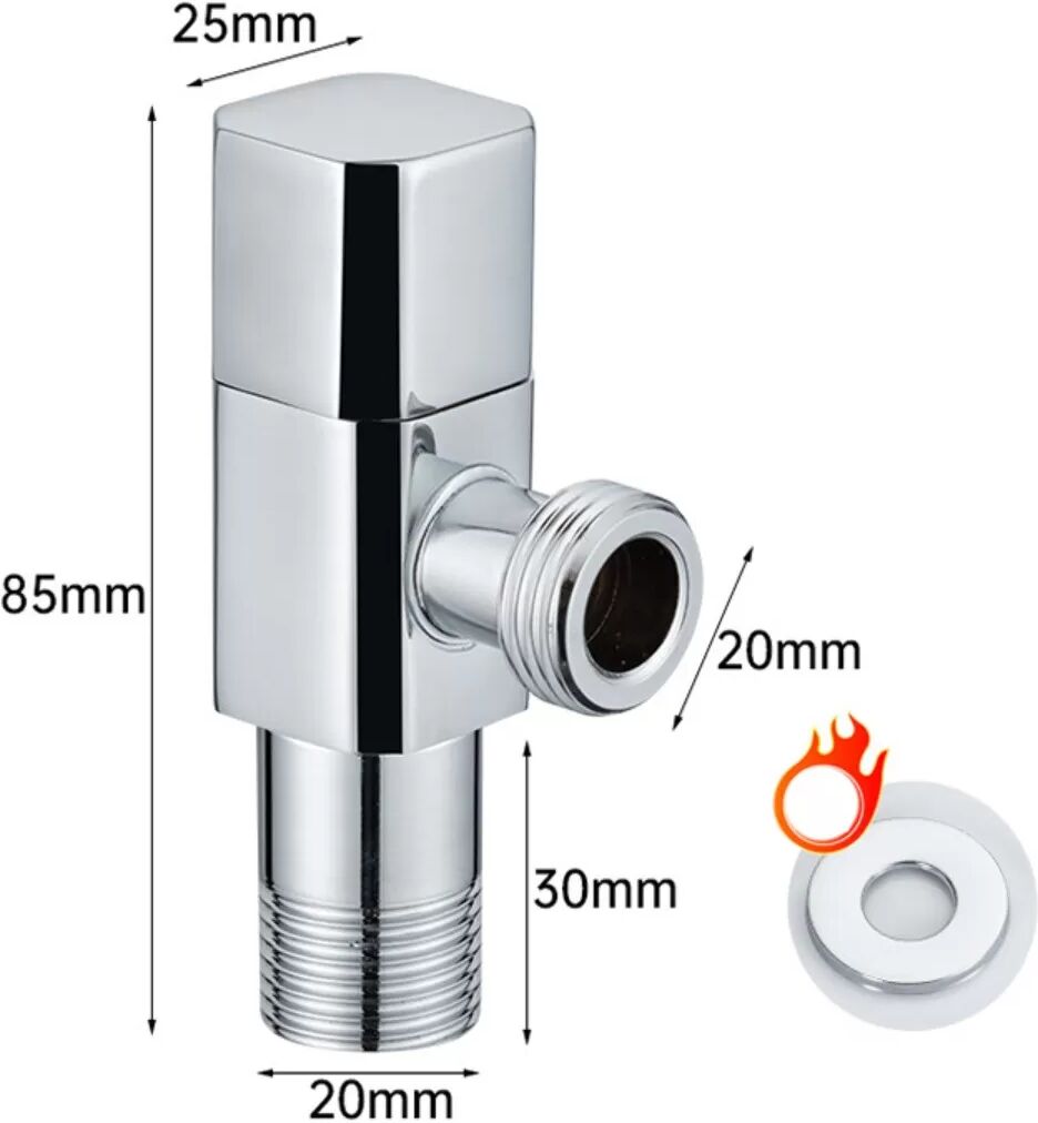 INF Silbernes Edelstahl Eckventil - High Flow, Einlass/Auslass