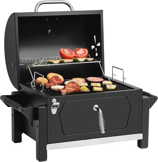 Portable Holzkohlegrill mit Griffen - Kompakter Außen-Grill für Picknicks, Reisen und Camping