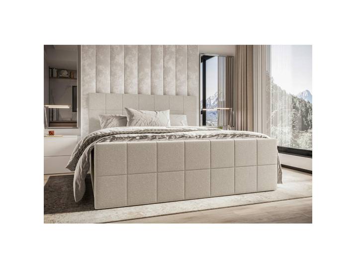 Boxxx Boxbett, Beige, Kunststoff, H3, Höhe ca. 17 cm, 180x200 cm, Topper durchgehend, Matratze geteilt, Schlafzimmer, Betten, Doppelbetten
