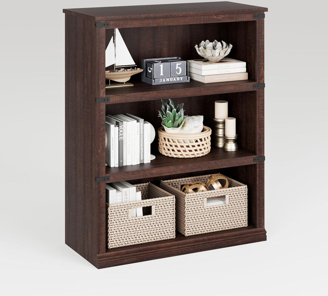 Brambly Cottage 101.5 cm H x 80 cm W Iron Bookcase brownish red 101.5cm H X 80cm W X 30.5cm D