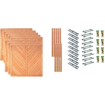 Dichtzaun TETZNER & JENTZSCH "Springfield 6", beige (naturbelassen), H:180cm, Holzwerkstoff, Zaunelemente, 8 Elemente, LxH: 1521x180 cm