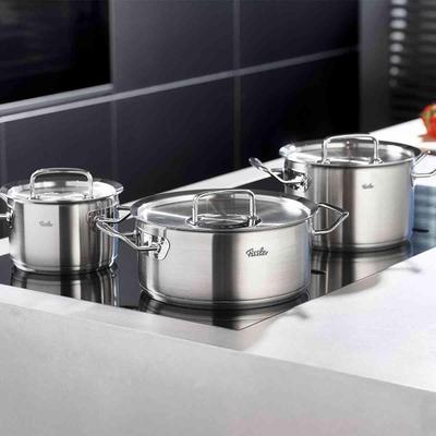 Topfdeckel FISSLER "ORIGINAL-PROFI COLLECTION Edelstahl-Topfset", silber (silberfarben), Ø:24cm, Edelstahl 18/10, Deckel, Topfdeckel, Fissler Metall Ersatzdeckel für Töpfe, Pfannen, Servierpfannen